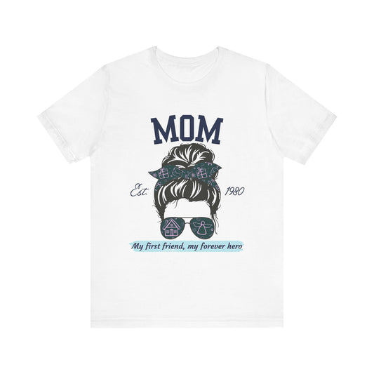 Mom Life Unisex Tee - Est. 1980, Gift for New Moms, Birthday Gift, Casual Wear, Mother's Day Shirt, Trendy Graphic T-Shirt