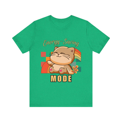 Energy Saving Mode, Snuggly Cat Mode Tee - Cute T-Shirt for Cat Lovers, Cozy Gift for Birthdays, Pet Lovers, Fun Fashion, Everyday Wear