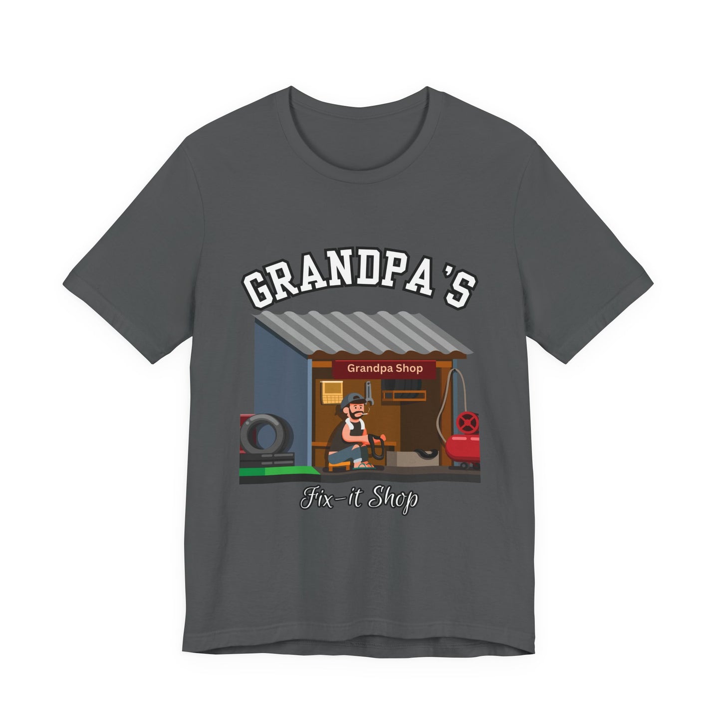 Grandpa's Fix-It Shop T-Shirt, Unisex Tee, Gift for Grandfather, Father's Day Gift, Mechanic Shirt, Family Humor Shirt