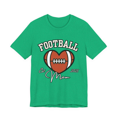 Football Heart Mom Tee, Gift for Sports Moms, Unisex Football Shirt, Casual Daywear, Game Day Outfit, Football Fan Gift