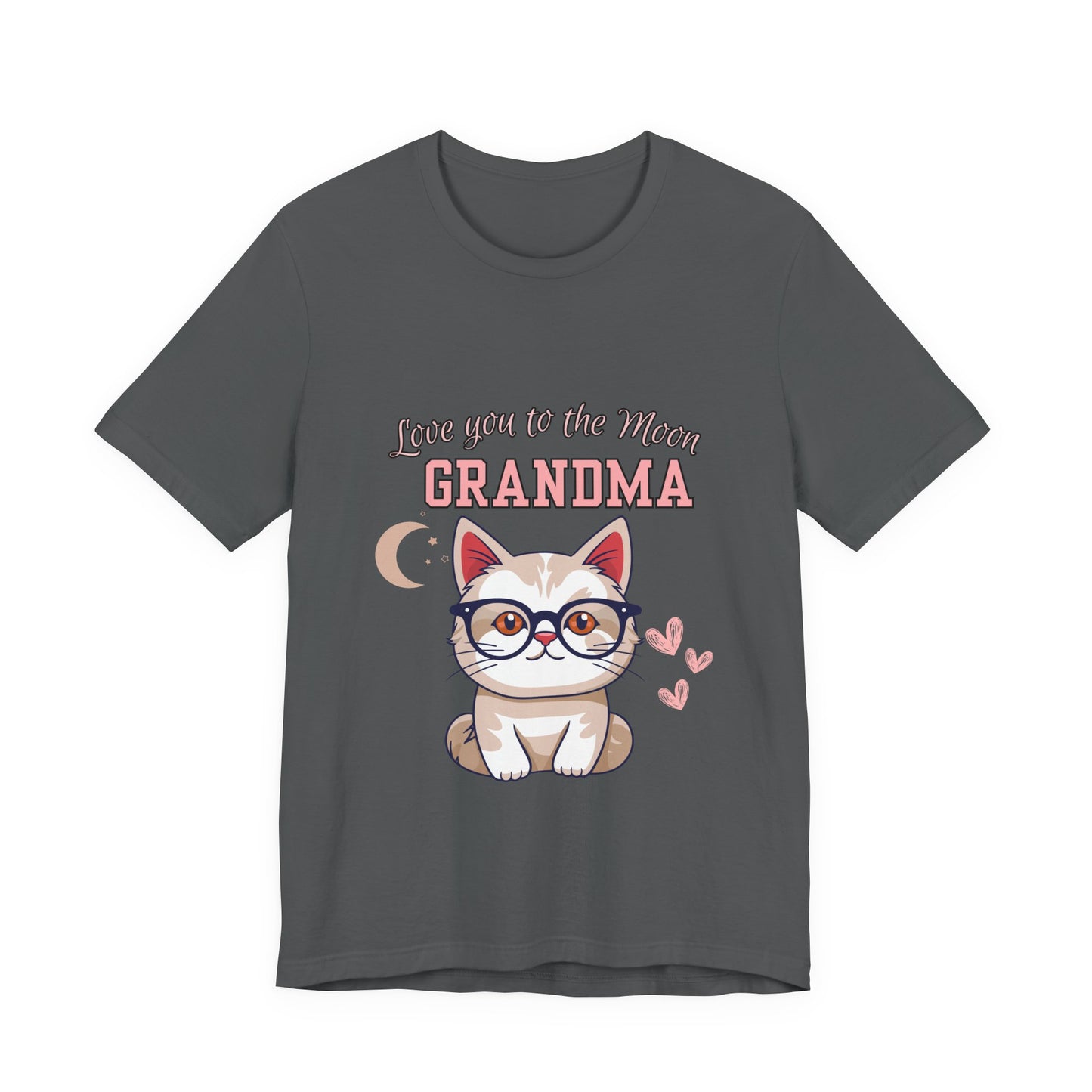 Love You to the Moon Grandma Cat Tee, Cute Cat Shirt, Gift for Grandma, Birthday Tee, Grandparent Gift, Funny Cat T-Shirt