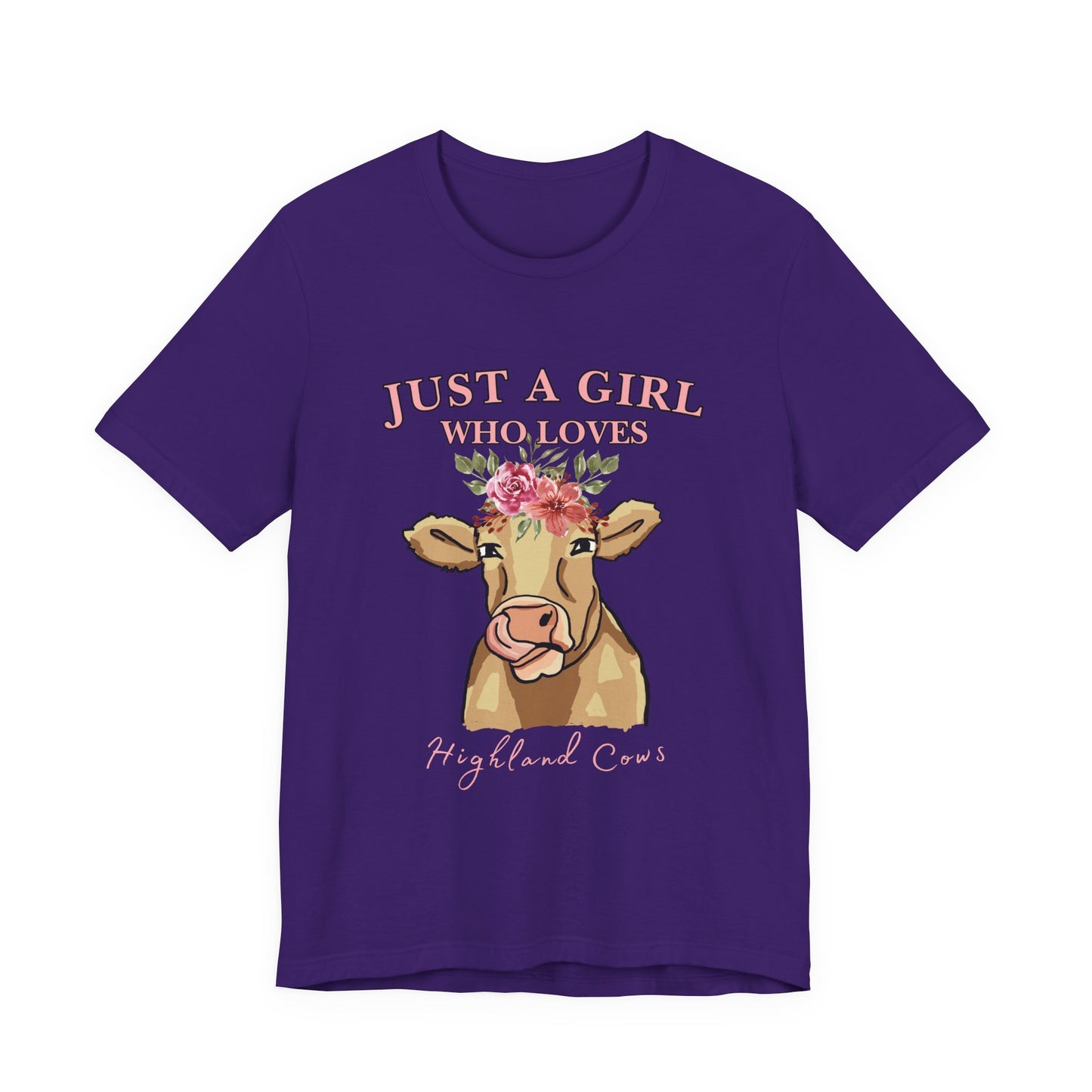 Highland Cow Lover Tee - Just a Girl Who Loves Highland Cows, Cute T-Shirt, Farmhouse Apparel, Gift for Animal Lovers, Summer Style