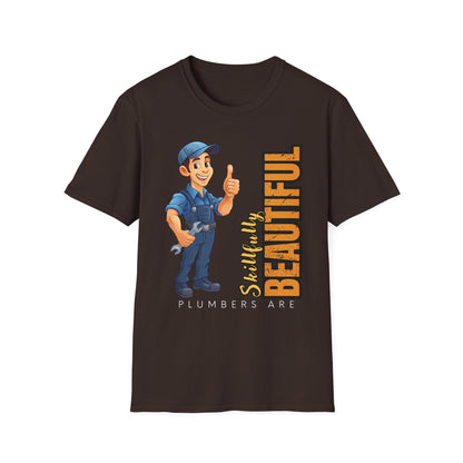 Plumber T-Shirt with Skillfully Beautiful Design, Funny Work T-Shirt, Great for Mechanics, Birthdays, or Casual Wear