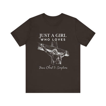 Just a Girl Who Loves Jesus Tee, Christian T-Shirt, Faith-Based Apparel, Inspirational Gift, Religious Fashion