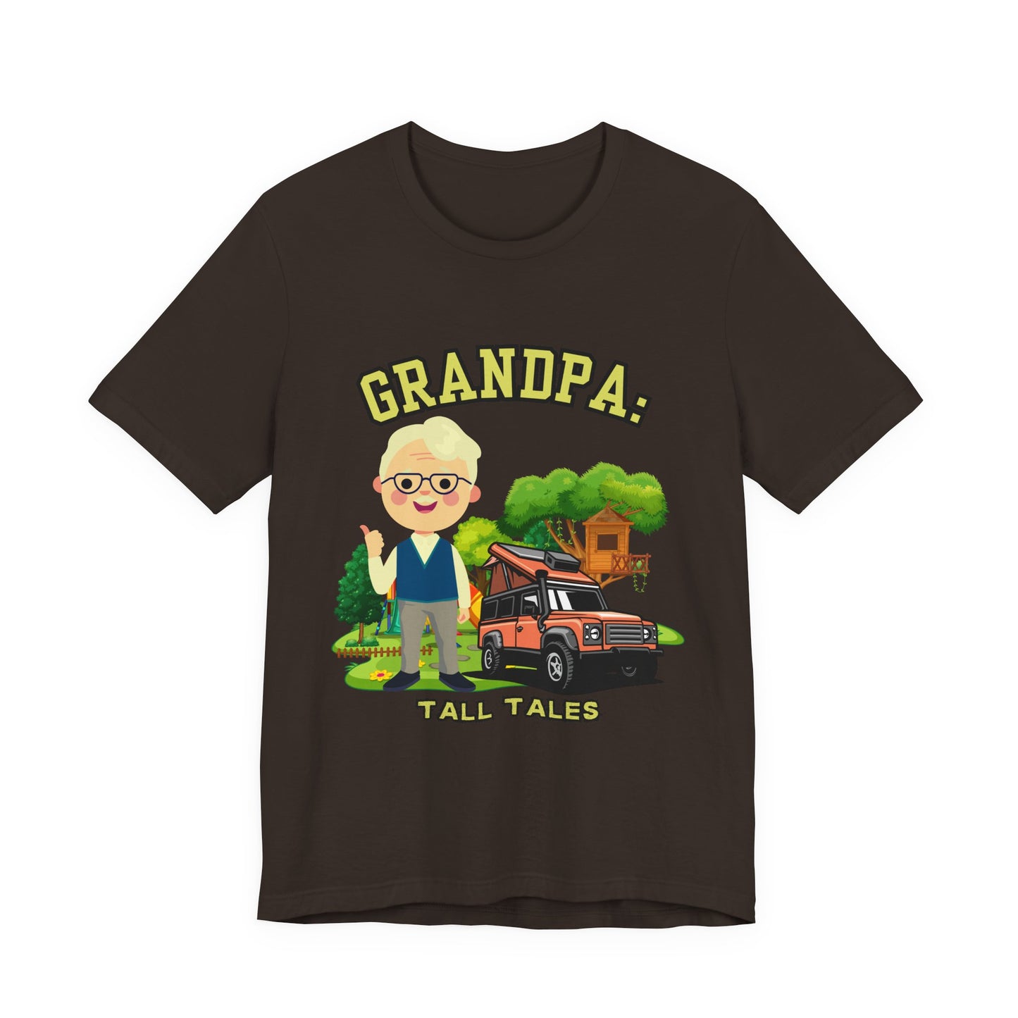Grandpa Tall Tales Tee, Funny Grandpa Shirt, Gift for Grandpa, Family Gathering Outfit, Dad Humor T-shirt, Unisex Casual Tee