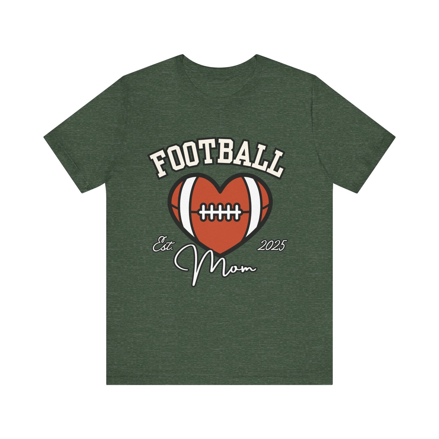 Football Heart Mom Tee, Gift for Sports Moms, Unisex Football Shirt, Casual Daywear, Game Day Outfit, Football Fan Gift