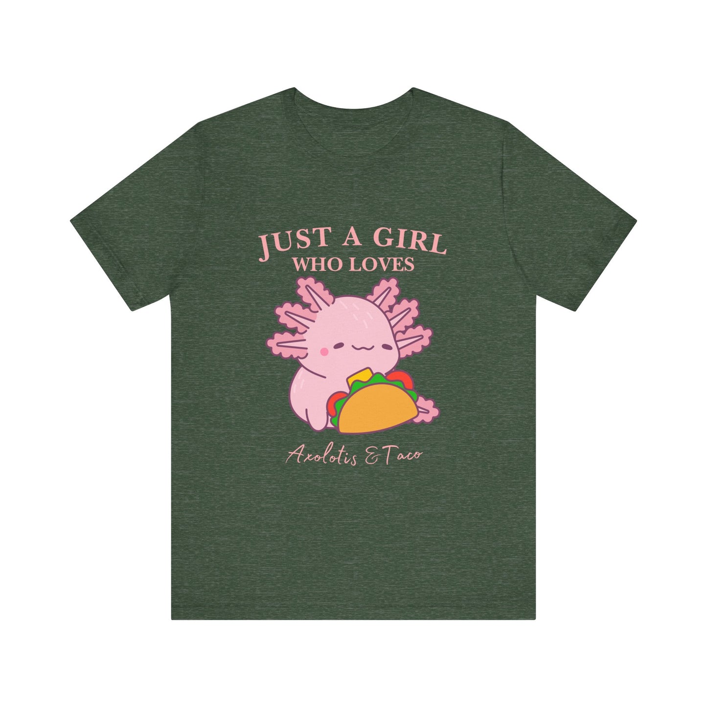 Cute Taco-Loving Axolotl Tee, Fun Graphic T-Shirt, Gift for Taco Lovers, Unisex Apparel, Cartoon Lover's Top