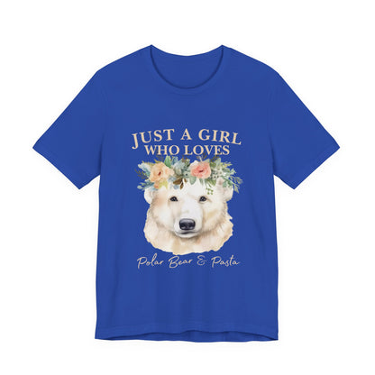 Just a Girl Who Loves Polar Bears Tee, Cute Animal Lover Gift, Nature Tee, Casual Wear, Eco-friendly Shirt, Pet Lover Apparel