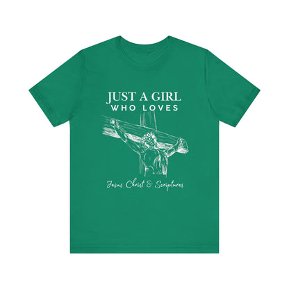 Just a Girl Who Loves Jesus Tee, Christian T-Shirt, Faith-Based Apparel, Inspirational Gift, Religious Fashion