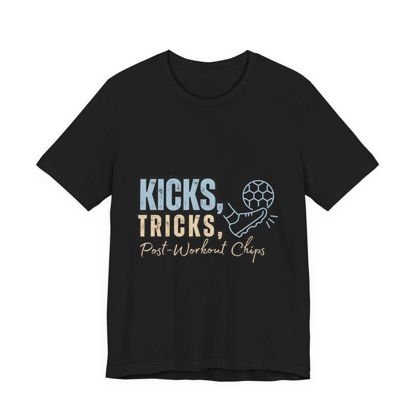 Playful Graphic Tee for Fun Lovers, Kicks Tricks T-Shirt, Unisex Casual Wear, Perfect Gift for Friends, Ideal for Parties, Celebrations