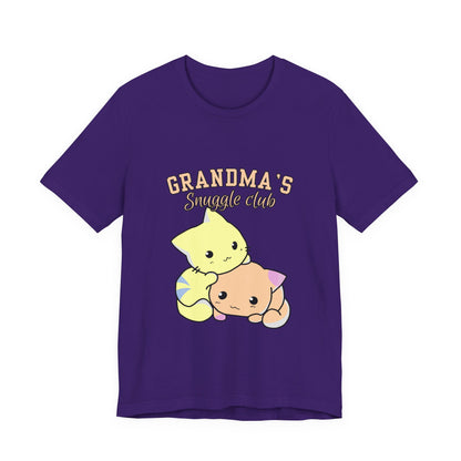 Grandma's Snuggle Club Tee, Cozy Gift for Grandma, Cute Cat Graphic Shirt, Family Gathering Outfit, Birthday Gift for Grandma