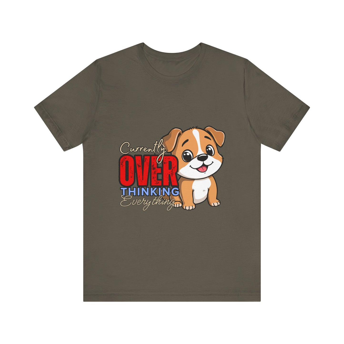 Cute Dog Thinking Unisex Tee, Perfect Gift for Dog Lovers, Funny Animal Shirt, Casual Wear, Pet Appreciation