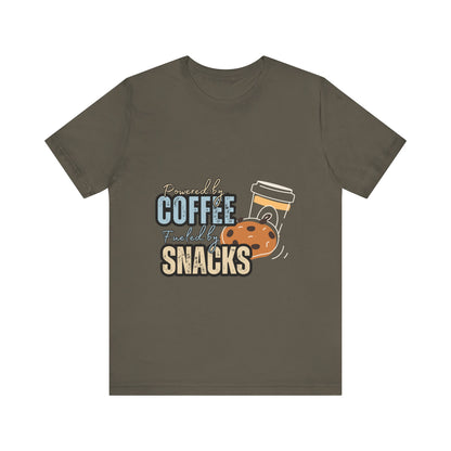 Coffee & Snacks Unisex Tee | Fun Graphic Shirt | Perfect for Coffee Lovers | Kitchen Gift | Foodie Apparel