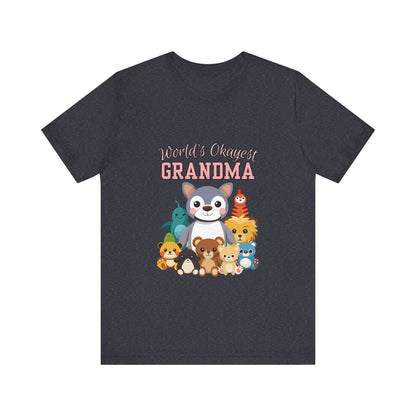 World's Okayest Grandma Tee, Cute Grandma Shirt, Animal Lover Gift, Funny Gift for Grandparents, Mother's Day Gift