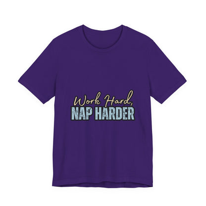 Work Hard, Nap Harder Unisex Jersey Short Sleeve Tee, Funny T-Shirt, Gift for Nappers, Casual Wear, Relaxation Shirt, Birthday Gift, [...]