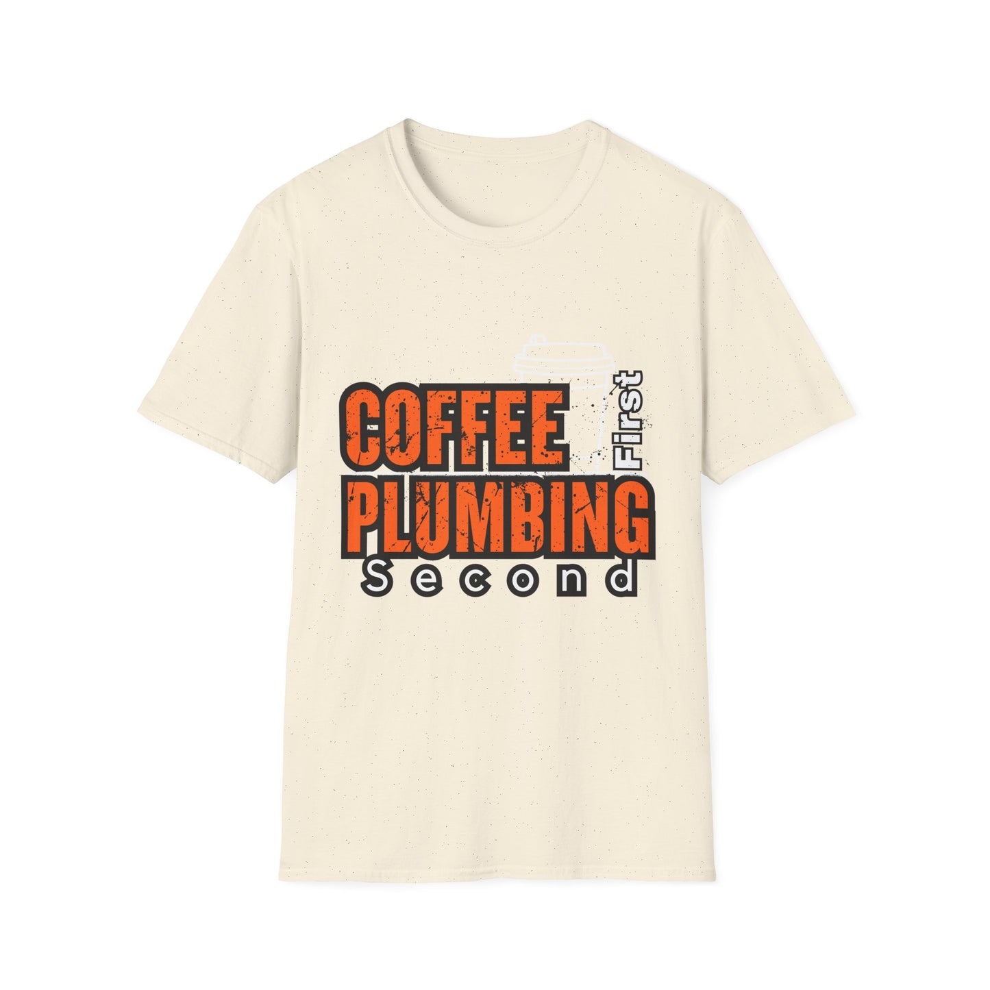 Coffee Plumbing Unisex Softstyle T-Shirt, Funny Coffee Lover Gift, DIY Plumbing Humor Tee, Casual Wear, Everyday Comfort