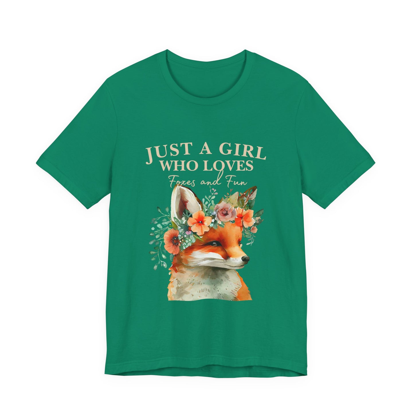 Just a Girl Who Loves Foxes Tee | Cute Animal Lovers Shirt, Gift for Her, Nature Tee, Floral T-Shirt, Birthday Gift