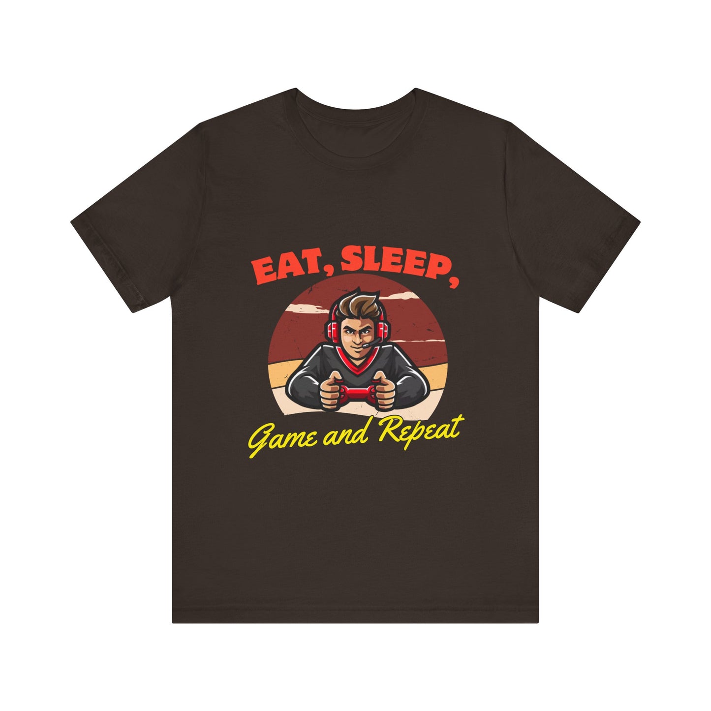 Gamer Lifestyle Tee - Eat, Sleep, Game & Repeat, Perfect for Gamers, Birthday Gift, Casual Wear, Gamer Apparel, Gaming Merchandise