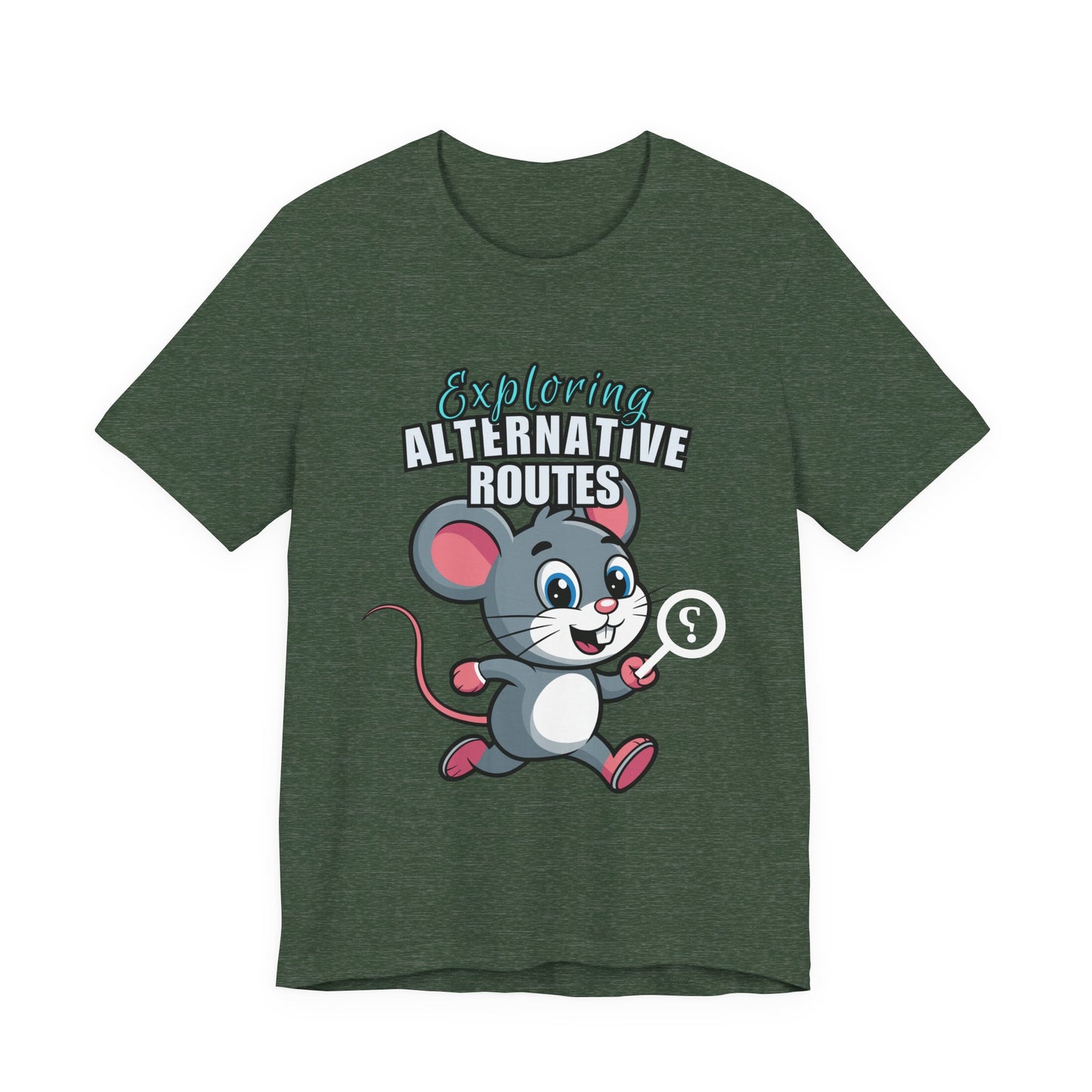 Exploring Alternative Routes Tee, Fun Mouse Graphic T-Shirt, Unisex Casual Shirt, Gift for Animal Lovers, Kids & Adults