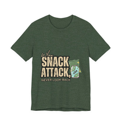 When Snack Attack Unisex Short Sleeve Tee, Funny Graphic Tee, Gift for Snacks Lovers, Casual Wear, Snack Enthusiast Shirt