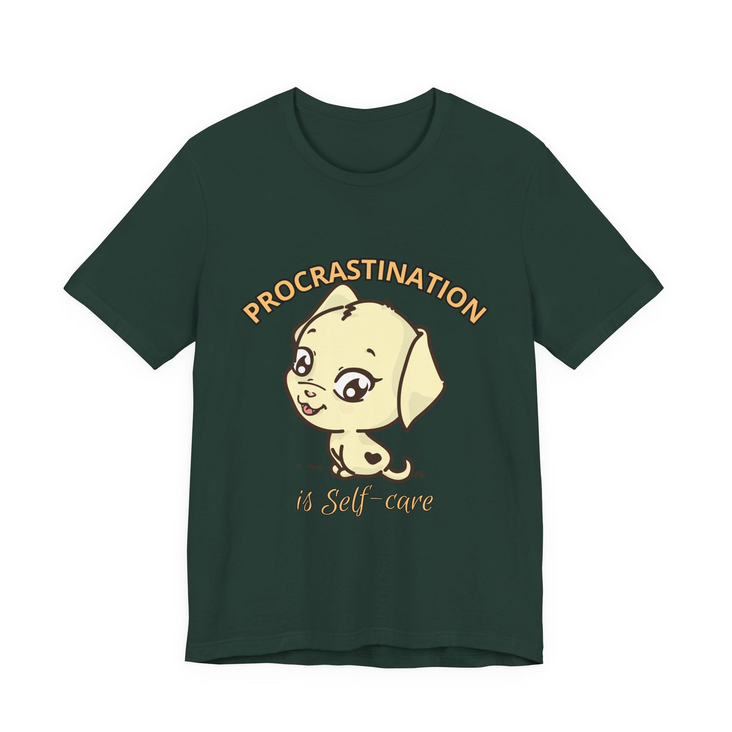 Procrastination is Self-Care Tee, Unisex Fashion T-Shirt, Cute Dog Graphic Tee, Relaxation Gift, Daily Comfort Top