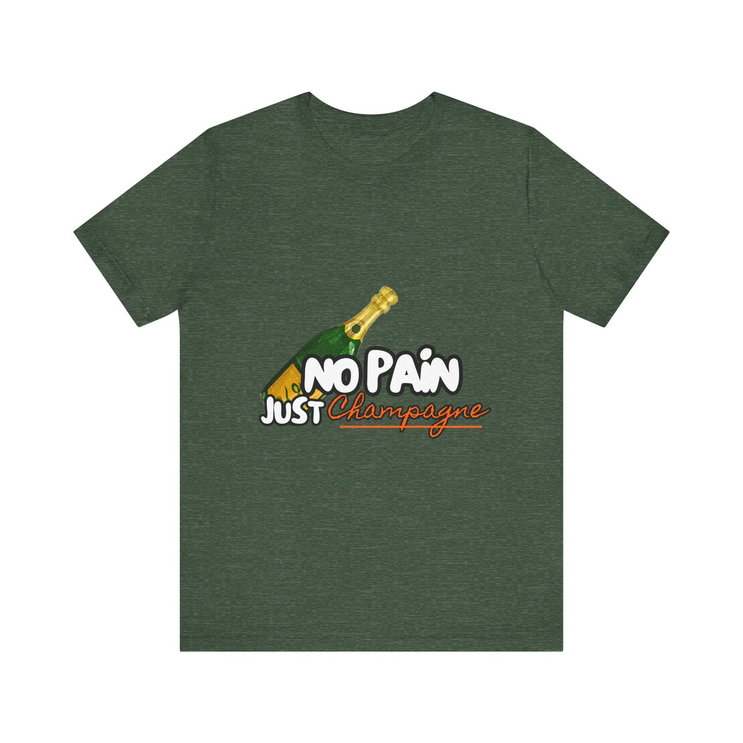 No Pain Just Champagne Tee, Unisex Jersey Tee, Relaxed Shirt for Celebrations, Gift for Friends, Party Wear, Fun Casual Outfit