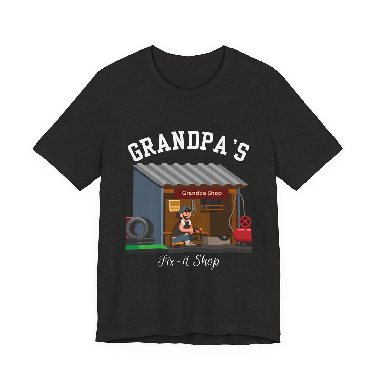 Grandpa's Fix-It Shop T-Shirt, Unisex Tee, Gift for Grandfather, Father's Day Gift, Mechanic Shirt, Family Humor Shirt