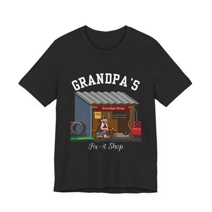 Grandpa's Fix-It Shop T-Shirt, Unisex Tee, Gift for Grandfather, Father's Day Gift, Mechanic Shirt, Family Humor Shirt