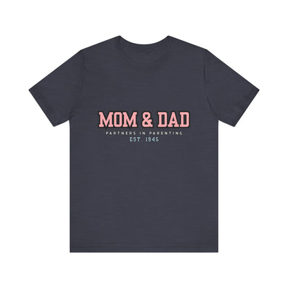Mom & Dad Partner in Parenting Tee, Family Matching Tee, Parent T-Shirt, Gift for New Parents, Cute Family Shirt, Unisex Graphic Tee