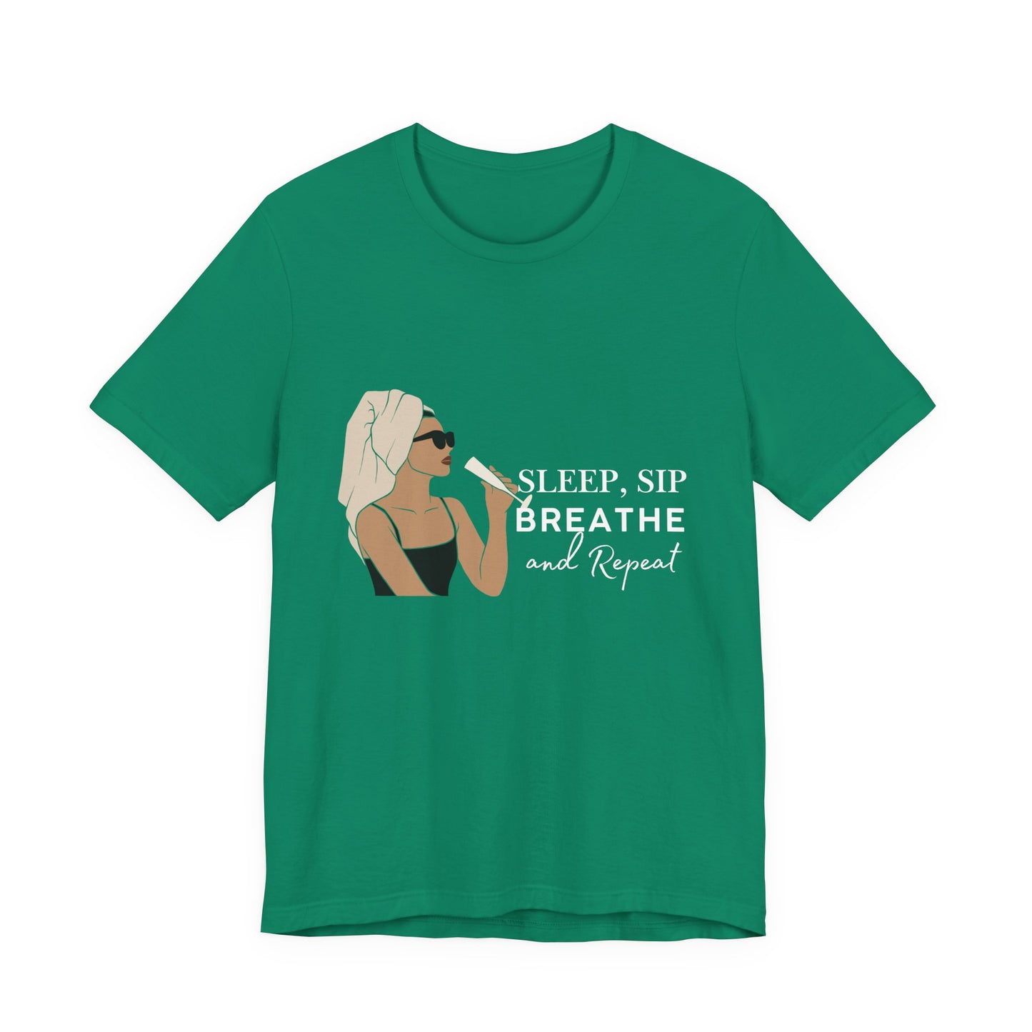 Girl's Sleep & Sip Tee, Relaxation Shirt, Fashionable Weekend Top, Gift for Her, Cozy Lounge Tee, Inspirational Daily Wear