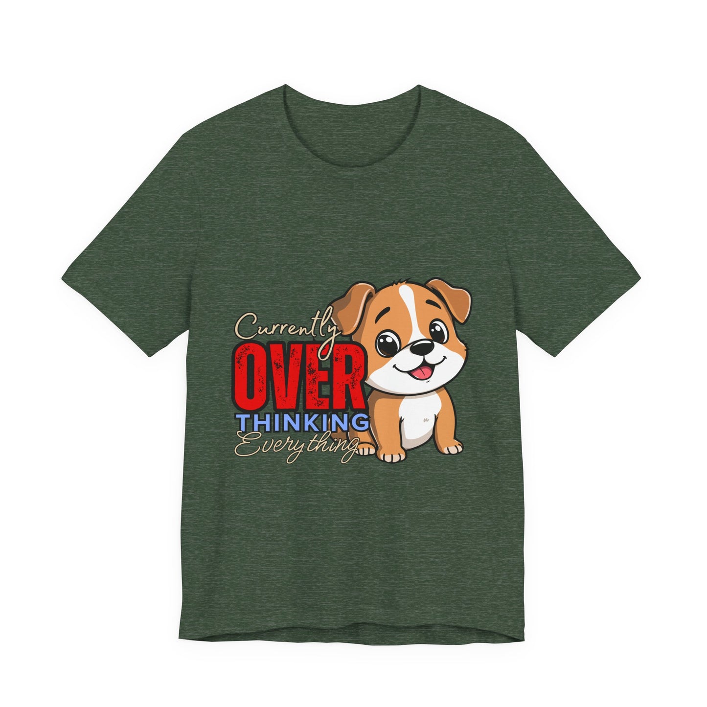 Cute Dog Thinking Unisex Tee, Perfect Gift for Dog Lovers, Funny Animal Shirt, Casual Wear, Pet Appreciation
