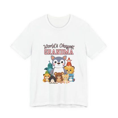 World's Okayest Grandma Tee, Cute Grandma Shirt, Animal Lover Gift, Funny Gift for Grandparents, Mother's Day Gift