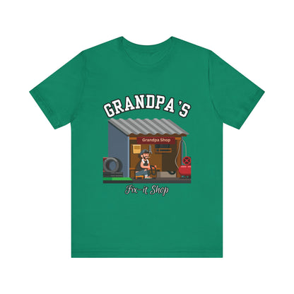 Grandpa's Fix-It Shop T-Shirt, Unisex Tee, Gift for Grandfather, Father's Day Gift, Mechanic Shirt, Family Humor Shirt