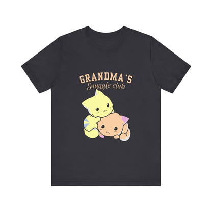 Grandma's Snuggle Club Tee, Cozy Gift for Grandma, Cute Cat Graphic Shirt, Family Gathering Outfit, Birthday Gift for Grandma