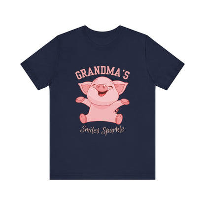 Grandma's Smiles Short Sleeve Tee, Cute Gift for Grandma, Family Gathering Shirt, Birthday Gift, Casual Wear, Fun Tee