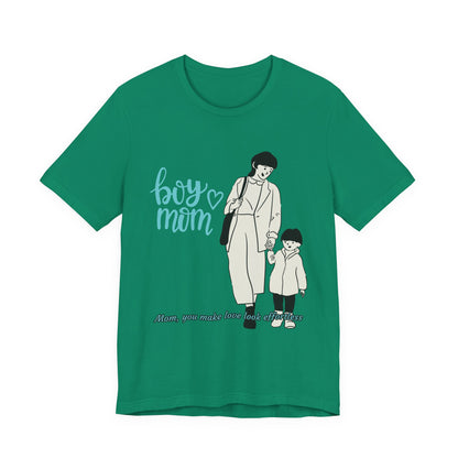 Boy Mom Short Sleeve Tee - Perfect Gifts for Mothers, Cute Family Outfits, Mom's Night Out, Mother's Day Apparel, Casual Everyday Wear