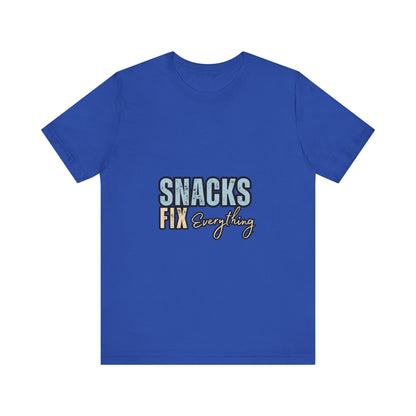 Funny Snack-Themed Unisex Tee, Ideal Gift for Food Lovers, Perfect for Casual Wear, Parties, or Movie Nights
