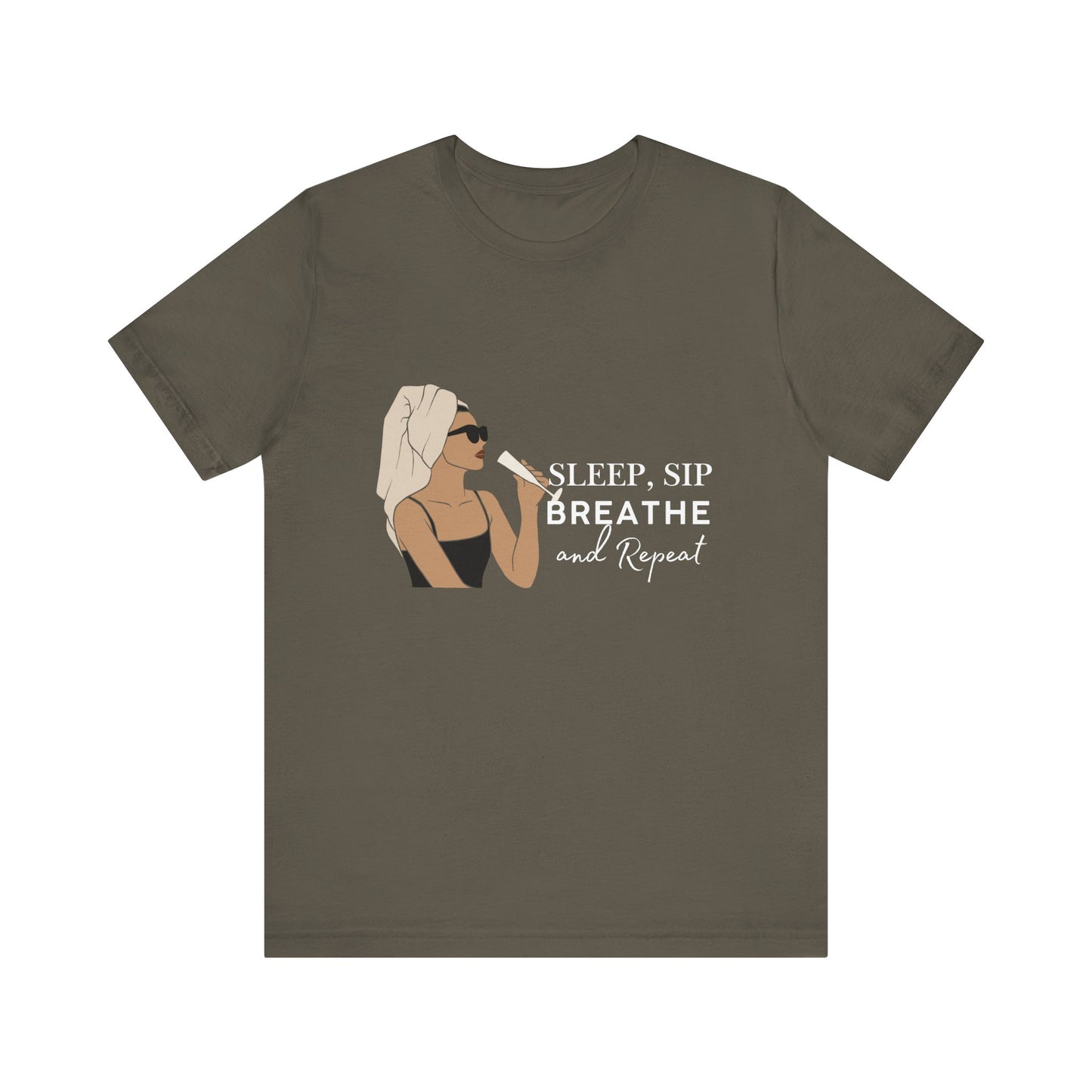 Girl's Sleep & Sip Tee, Relaxation Shirt, Fashionable Weekend Top, Gift for Her, Cozy Lounge Tee, Inspirational Daily Wear