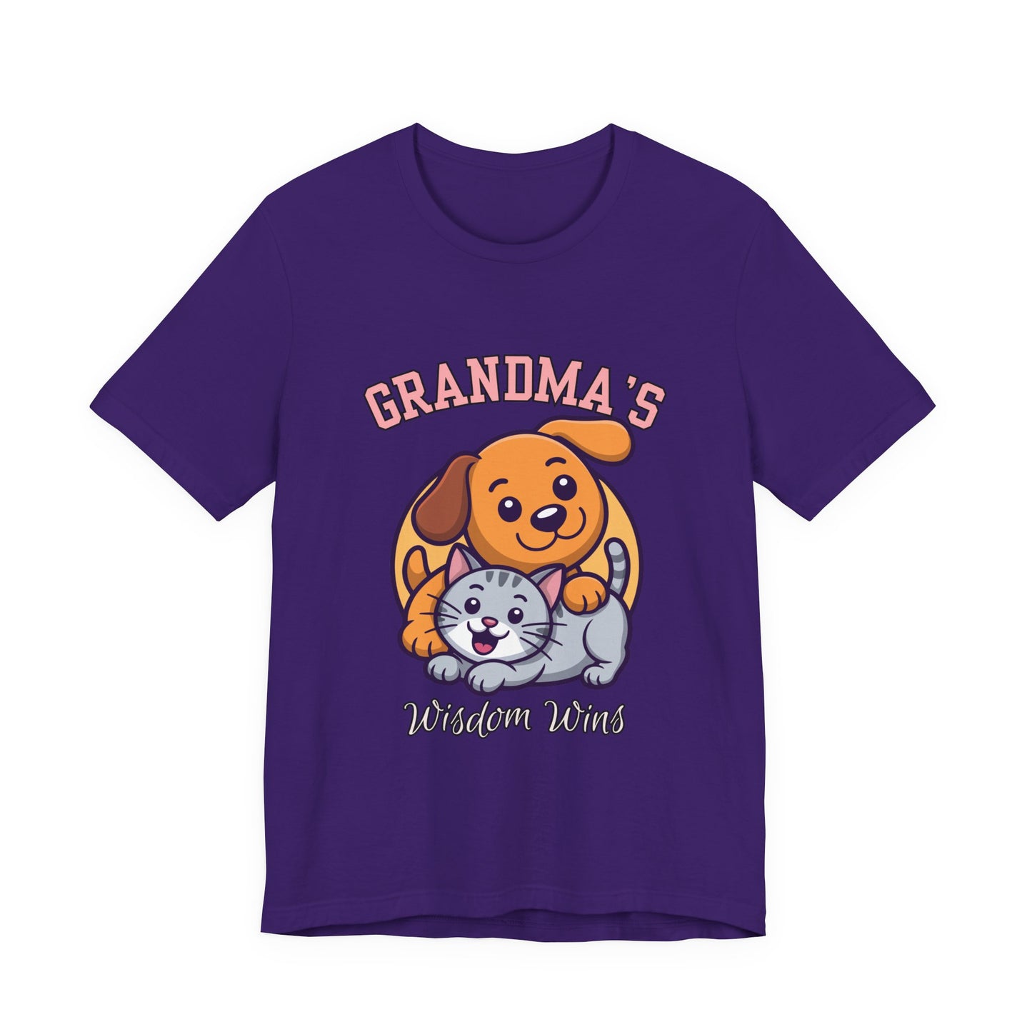 Grandma's Pet Love Tee - Cute Cat and Dog Design, Perfect Gift for Grandparents, Animal Lovers, Birthday, Family Gatherings, Casual Wear