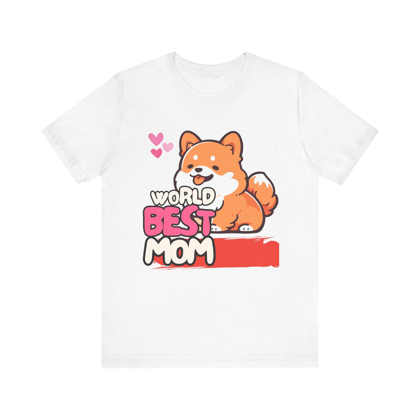 World's Best Mom Tee - Unisex Jersey Short Sleeve Shirt, Gift for Mother's Day, Cute Dog Design, Perfect for Moms, Gifts for Her
