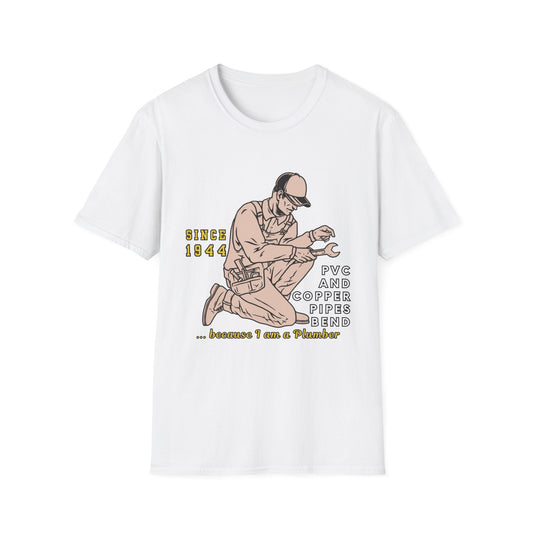 Vintage Plumber T-Shirt, Funny Plumbing Tee, Gift for Plumbers, Since 1944 Graphic Shirt, Unisex Softstyle Apparel
