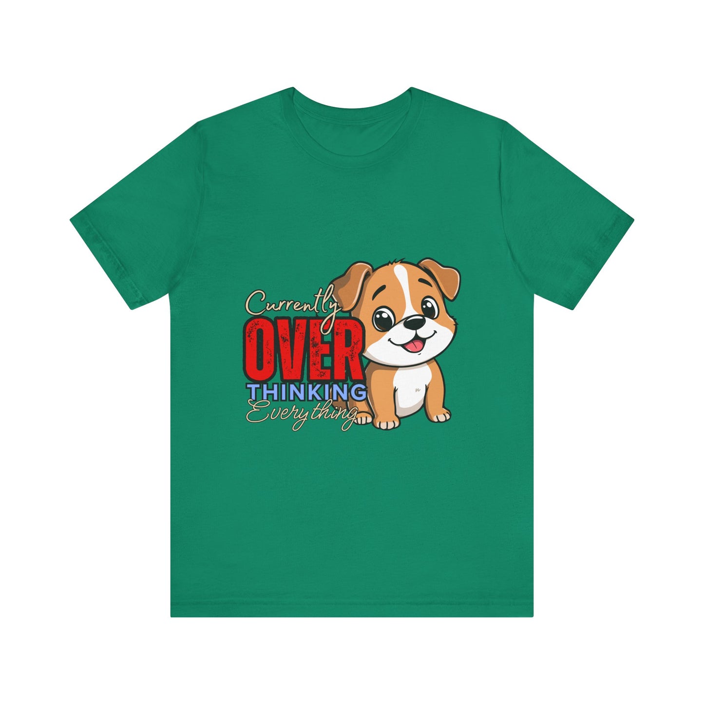 Cute Dog Thinking Unisex Tee, Perfect Gift for Dog Lovers, Funny Animal Shirt, Casual Wear, Pet Appreciation