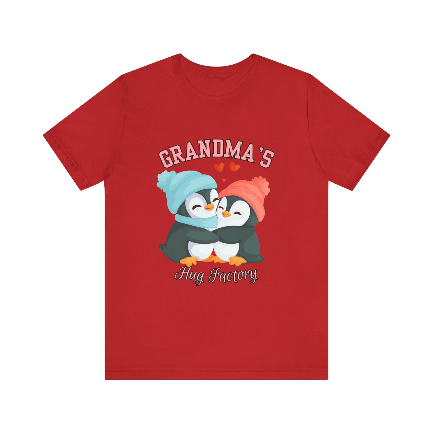 Grandma's Hug Factory T-Shirt, Cute Penguin Tee, Gift for Grandma, Family Reunion Shirt, Mother's Day Gift, Cozy Casual Wear