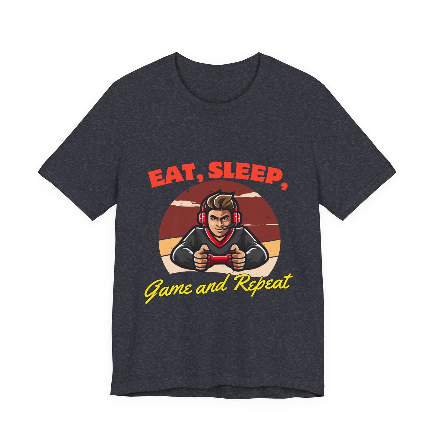 Gamer Lifestyle Tee - Eat, Sleep, Game & Repeat, Perfect for Gamers, Birthday Gift, Casual Wear, Gamer Apparel, Gaming Merchandise
