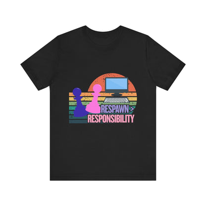 Retro Gaming Tee - Respawn Responsibility T-Shirt for Gamers, Unisex Short Sleeve Jersey, Fun Gift for Birthdays, Holidays, Casual [...]