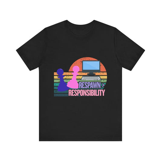 Retro Gaming Tee - Respawn Responsibility T-Shirt for Gamers, Unisex Short Sleeve Jersey, Fun Gift for Birthdays, Holidays, Casual [...]