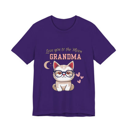 Love You to the Moon Grandma Cat Tee, Cute Cat Shirt, Gift for Grandma, Birthday Tee, Grandparent Gift, Funny Cat T-Shirt