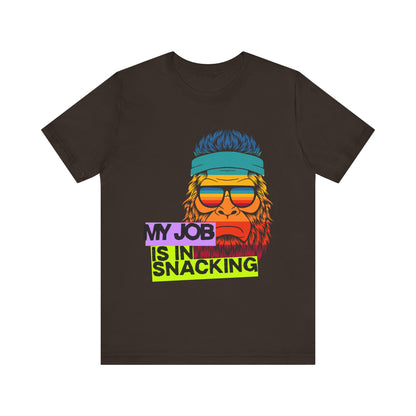 Funny Snack Lover Tee, Humorous Gift for Foodies, Unisex Graphic Shirt, Job in Snacking T-Shirt, Quirky Apparel for All Occasions, Gamer Tee