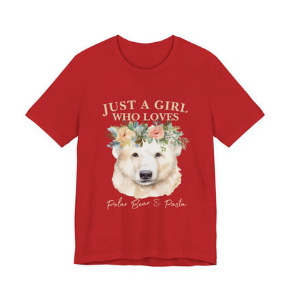 Just a Girl Who Loves Polar Bears Tee, Cute Animal Lover Gift, Nature Tee, Casual Wear, Eco-friendly Shirt, Pet Lover Apparel