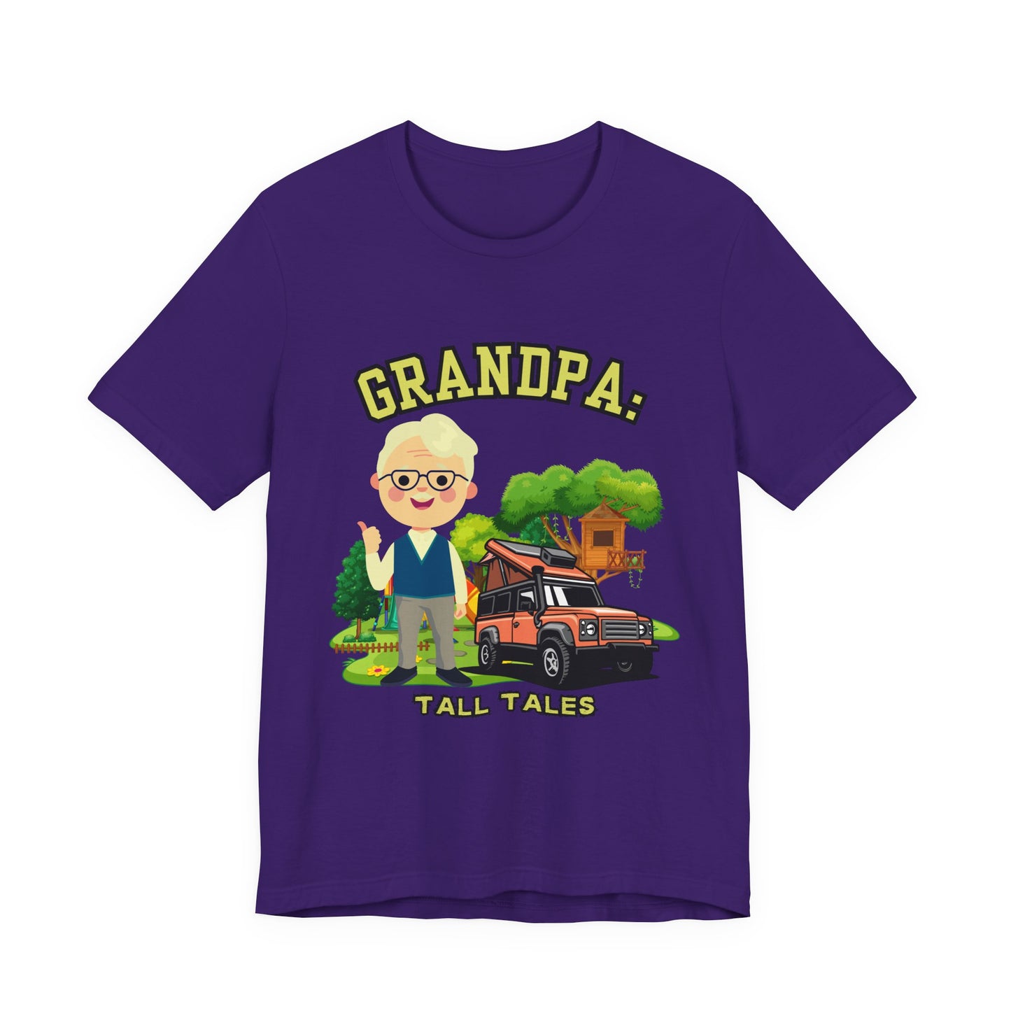 Grandpa Tall Tales Tee, Funny Grandpa Shirt, Gift for Grandpa, Family Gathering Outfit, Dad Humor T-shirt, Unisex Casual Tee